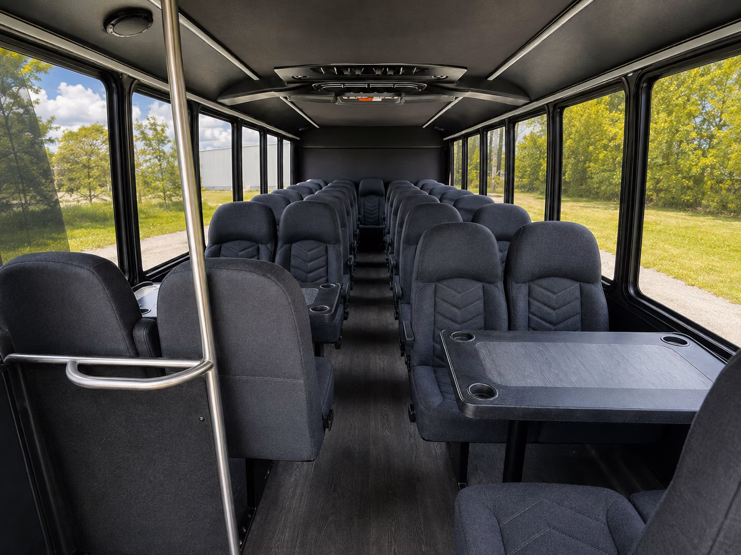 tracy 18 passenger minibus inside