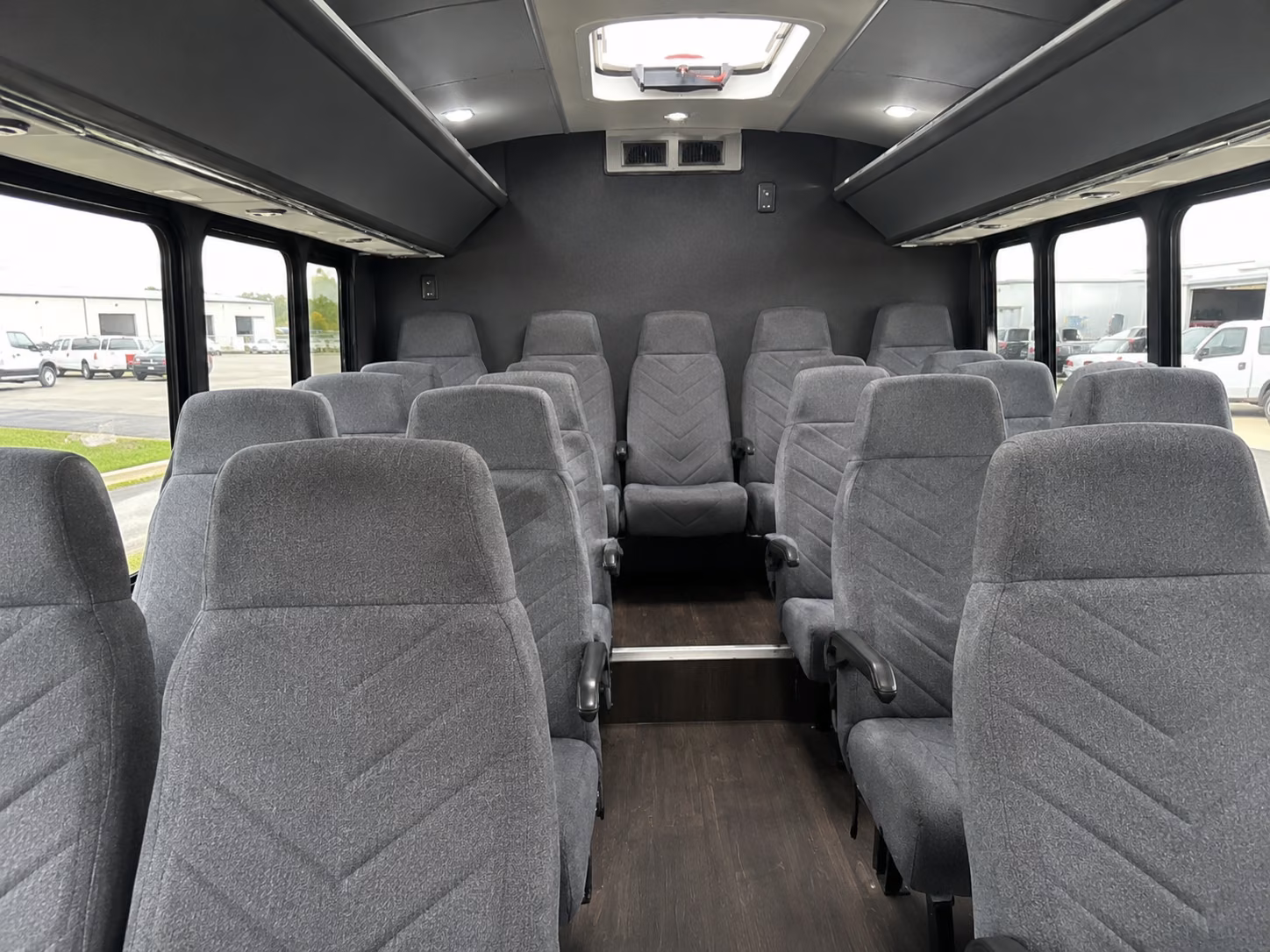 tracy 18 passenger minibus interior