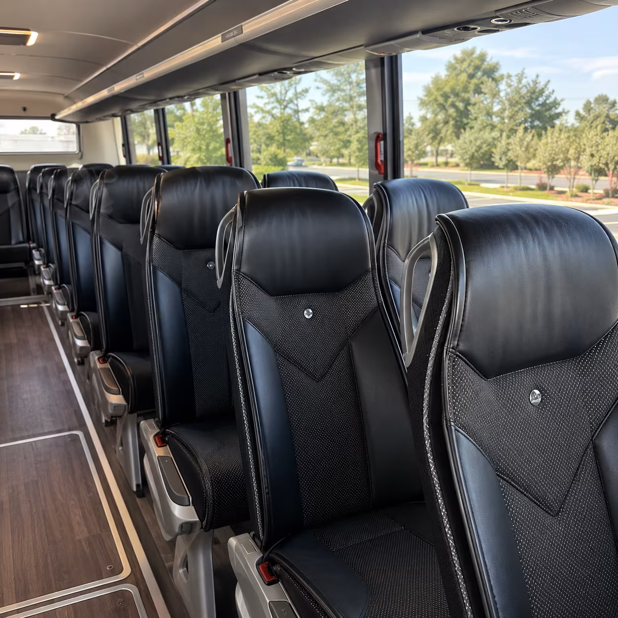 tracy 45 passenger charter bus interior