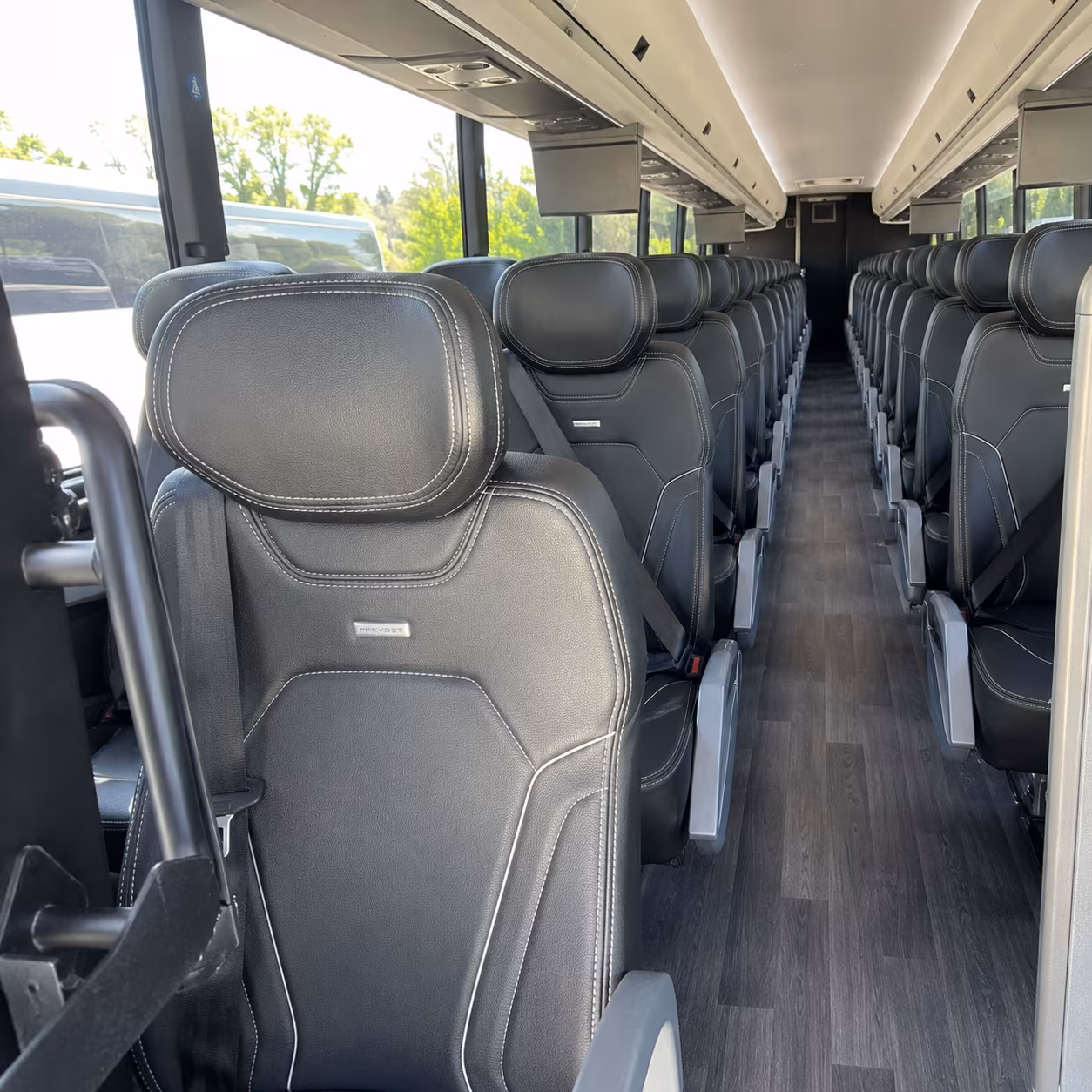 tracy 47 passenger charter bus interior