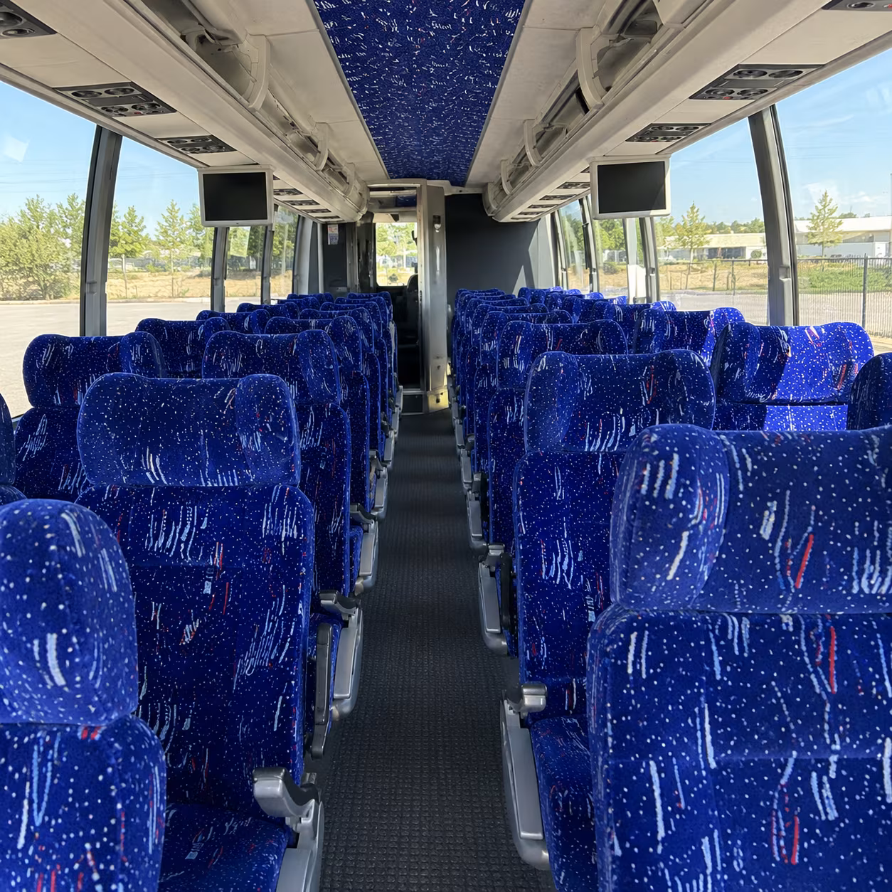 tracy 54 passenger charter bus interior