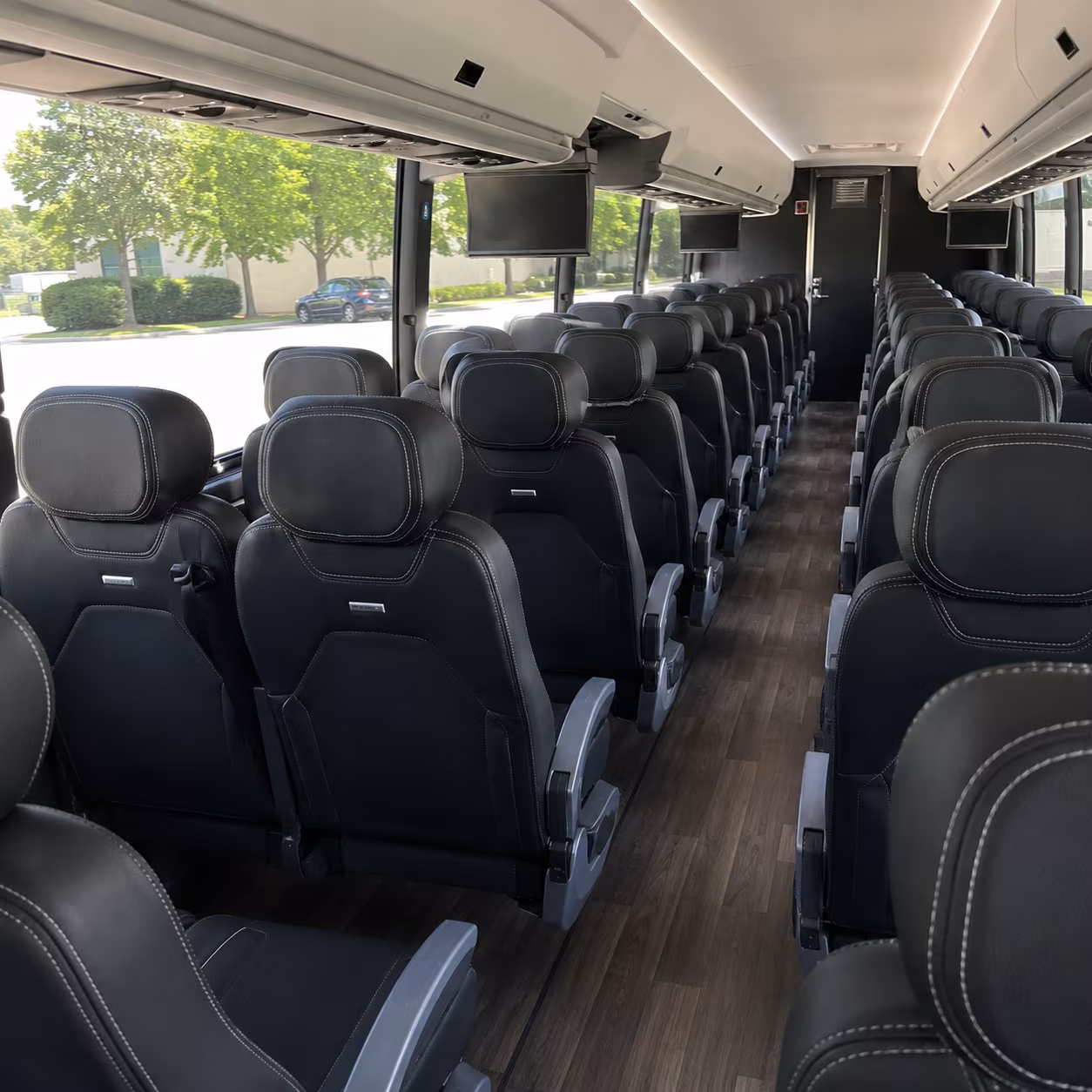 tracy 56 passenger charter bus interior